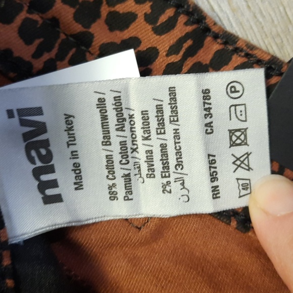 Mavi Tess brown & black high rise skinny leopard animal print jeans, NWT - Picture 12 of 14